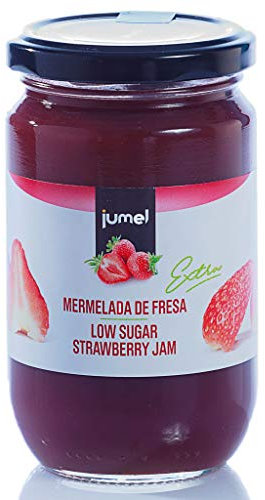 Mermelada de FRESA con extra de fruta JUMEL. 50 g de fruta por cada 100 g de producto. Mermelada gourmet. Pack de 4 unidades (1,39 € / unidad). A PARTIR DE 15€ PORTES GRATIS.