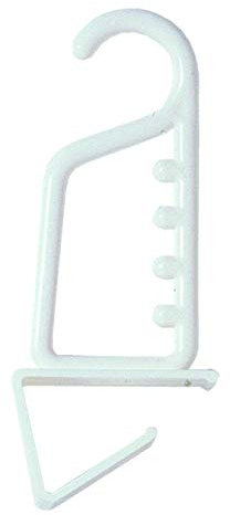 Chef Aid 3 x Overdoor Hanger - Plastic, Polished, White - Most convenient way to hang clothes when ironing