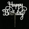 AILEXI 1 Count Acrylic Glitter Cake Decorating Toppers - Happy Birthday Silver