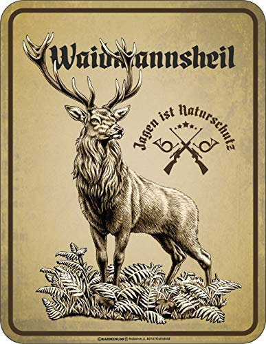 Deko Blechschild als Geschenk für Jäger - Jagen ist Naturschutz