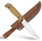 BPS Knives HK1S - Couteau en acier au carbone fait main à lame fixe - Couteau de bushcraft de camping avec étui en cuir - Couteaux de camp scandinave à affûtage.