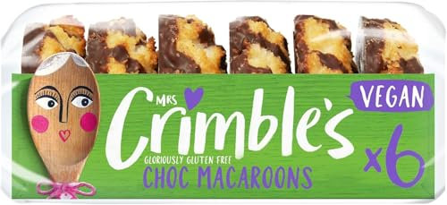 MRS. CRIMBLE'S GLORIOUSLY GLUTEN FREE Galletas de Chocolate Veganas Sin Gluten, Pack 12 Uds x 19 5g, Macaroons para el Desayuno o la Merienda, Galletas Esponjosas