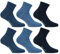 Lonsdale Quarter 6 Paia di calzini sopra la caviglia, ottima qualità di cotone (Blu Mix, 43-46)