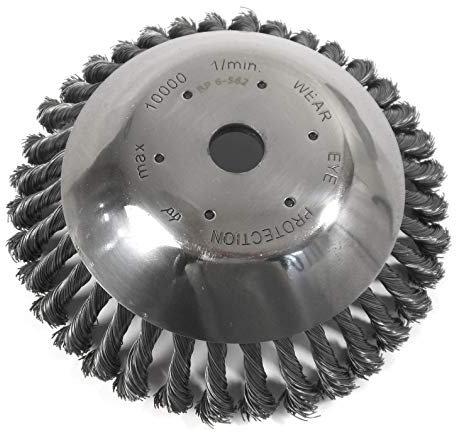 Accesorios para desbrozadora: cepillo cónico de 230 mm, 65 alambres de 0,5 mm, para conector de desbrozadora de 20 mm.
