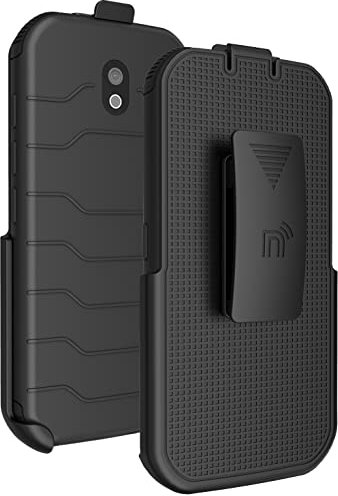 Nakedcellphone Holster für CAT S42, Gürtelclip, mit Ständer, für Caterpillar CAT S42 Phone (und S42 H+) Schwarz