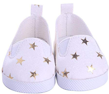 DUORUI Dockskor vardagliga sneakers för amerikansk flicka docka 45 cm stjärnmönster
