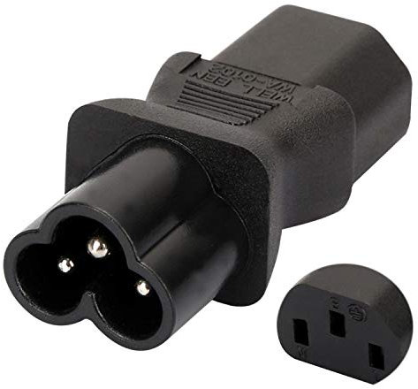 Aofan C6 zu C13 Adapter Stecker, Gerade IEC 60320 Stecker (3-polig) für Laptop-Netzteil, 250V/2.5A
