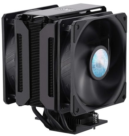 Cooler Master MasterAir MA612 Stealth Disipador de CPU: Ventiladores Push Pull SickleFlow 120 V2, Array 6 Heat Pipes, Espacio Ilimitado para RAM, Acabado Negro Mate, Compatibilidad Socket Universal