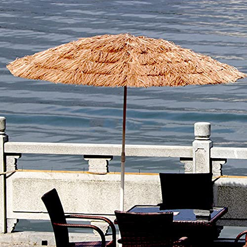 ACXZ Parasol de Jardin Exterieur Hawaii 2,15 m, Parasol de Plage Rond, Parasol Exotique Paille Tropical, sans Base (Poteau de Fer)