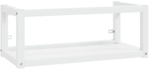 vidaXL Estructura de Lavabo Suspendido Cuarto de Baño Colgante Soporte Aseo Lavamanos Inodoro Fregadero Almacenamiento Hierro Blanco 79x38x31 cm
