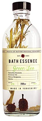 Fikkerts Fruits of Nature Green Tea Soothing and Relaxing Bath Oil Essence (200ml/6.76floz) with Lively, Herbal Citrus Tones, Vegan Plant Based