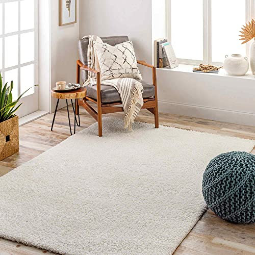 Livabliss Shaggy Rug Shaggy Berber Teppich - Flauschiger Teppich für Wohnzimmer, Esszimmer, Schlafzimmer, Langflor Hochflor Teppich flauschig - Teppich groß 160x213 cm, Wohnzimmerteppich in Creme