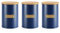 EHC Set of 3 Tea, Coffee & Sugar Airtight Kitchen Storage Canister Jars Containers, Navy Blue, 1L