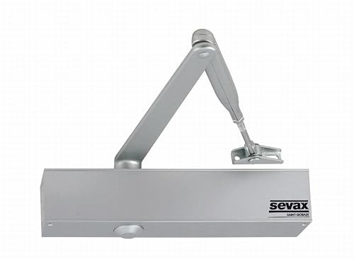 Ferme-porte pignon crémaillère - Bras compas F2 à 6 Argent SEVAX - ESV7181