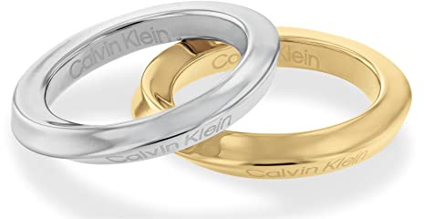 Calvin Klein zweifarbiges Ring für Damen Kollektion TWISTED RING aus Edelstahl - Erhältlich in Verschiedenen Größen