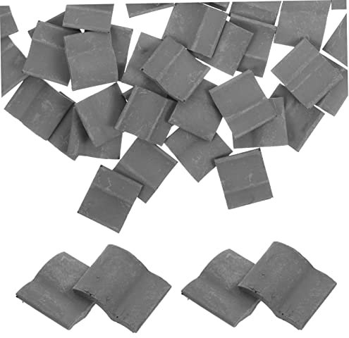 Yardwe 50 Stück Mini-steine Ziegel Für Die Landschaftsgestaltung Kleine Simulierte Dachziegel Mini-gartendachziegel Mini-dachziegel-modell Mikro Ton Sandkasten Zement