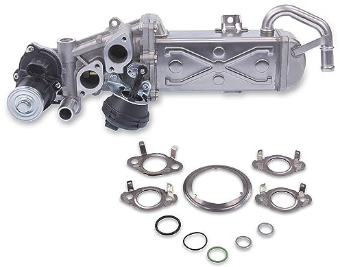 BESTPRICE 1x AGR Ventil elektrisch inkl. AGR Kühler Abgasrückführung; 1x AGR-System Dichtungssatz