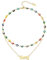 FOCALOOK Namenskette Gold Kette Zweireihig Nazar Boncugu Kette Kette Layer Edelstahl Choker Kette Doppelreihige Halskette Böse Blick Kette Dreireihig Damen Accessoires Nazar Amulett Schmuck