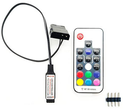 Koanhinn Computer Fan Light Effect Controller, 5 V 3-Pin / 12 V 4-Pin RGB Fan Equipment, Cable Control, Remote Control with ON/