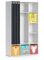 Vicco Kinderkleiderschrank Luigi, Weiß, 105.8 x 178.1 cm Mit Faltboxen (bunt)