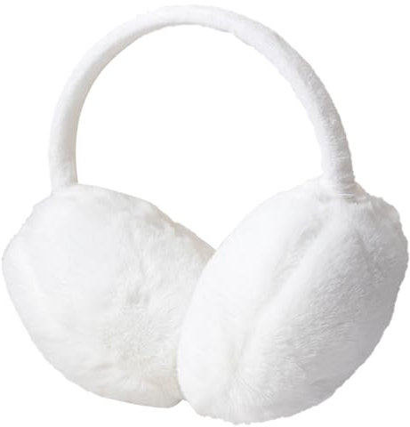 IHCEMIH Cache-oreilles réglables en peluche moelleuse pour adultes - Accessoires d'hiver pour la course à pied, le ski, le vent - Cadeau d'extérieur pour femmes, filles et hommes, blanc, taille unique