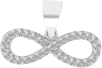 Akzent Damen-Kettenanhänger 925er Echt Silber rhodiniert (Inka-weiß)