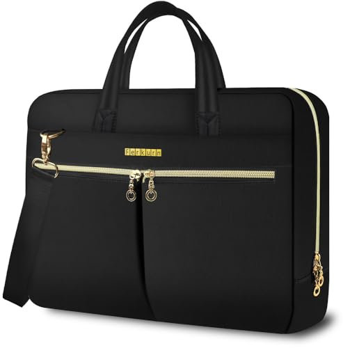 Ferkurn Laptop Bag Case 14 inch Briefcase for Women Men, Laptop Sleeve Computer Bag Briefcase with Shoulder for MacBook Pro M3/M2/M1, HP Pavilion Chromebook EliteBook, Asus, Acer, Dell Ideapad, Black