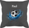 Kissen 50x50 - Fußball Geschenk Fußballfan Geschenke Fußballbegeisterte I Fußballliebe - 50 x 50 cm - Grau - für Jungs sitzkissen Fussball fußballfans Name und fussballkissen fussballgeschenk