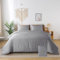 bienDo Housse de Couette 200x200, Parure de Lit Adult, Bambou-Soie Végétalienne, Gris, 2 Personne, Bedding Linen Douce et Soyeuse comme La Linge de Lit en Coton Egyptien