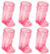 6Pcs Mini Cute Cowboy Boot Shot Glasses, 1oz Plastic Western Mini Beer Mugs, Reusable Cowboy Boot Cups, for Bachelorette Theme Party Supplies, Wedding Decorations (Pink)