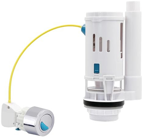Apragaz Toilet Flush System Replacement, Dual Flush and Flush Button Toilet Cistern Flush Parts, Adjustable Height Cistern Flush Replacement with 2 Outlet