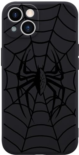Wihytec Black Phone Case for iPhone 15 PRO MAX Black Web Case Cover Liquid Silicone Soft Gel Rubber Matt Phone Cover with Microfiber Lining Protective Cover