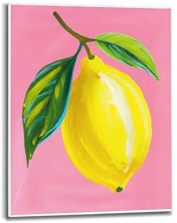 REINDERS Gerahmtes Bild, Juicy Lemon, Küche, Poster, Wanddeko, Room Decor, MDF, Gelb, 50x40cm