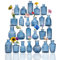 Sawoake Lot de Petits vases en Verre Transparent avec couvercles pour décoration de Table, Mariage, réception, Maison, Bouteilles Vintage (Bleu, 24)