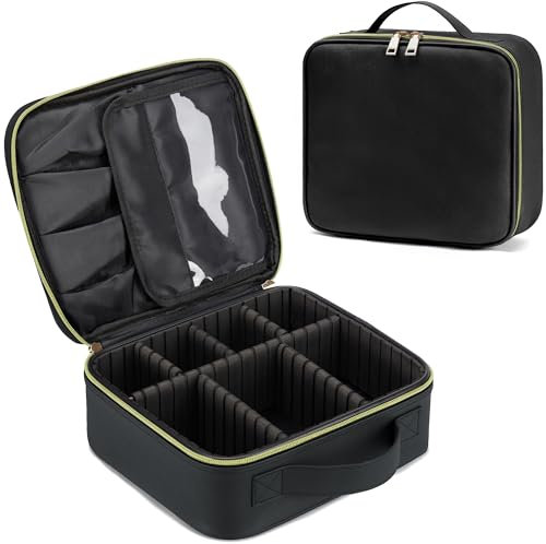 Maleta de Maquillaje de Viaje - Organizador de Maquillaje Portátil, Bolsa para Cosméticos con Divisor Ajustable - TILYMOL