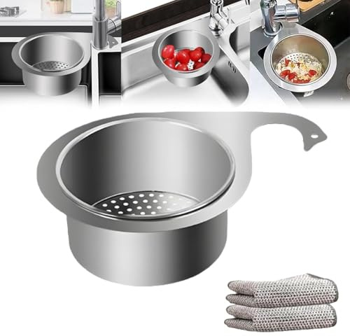 Stainless Steel Swan Sink Strainer Basket,Swan Drain Basket for Kitchen Sink,Faucet Hanging Filter Basket,Multifunctional Drain Basket for Fruit,Vegetable,Kitchen Sink Drain Basket (1 pcs)