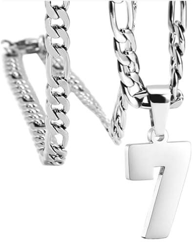 PAURO Herren Edelstahl Personalisierte Nummer Halsketten Athleten Nummer Anhänger Sport Halskette Schmuck