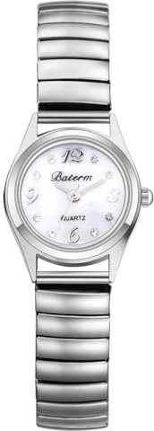 JewelryWe Damenuhr Kleine Elastische Uhren: Exquisite Analog Quarz Armbanduhr Damen Silber Edelstahl Stretch-Armband Lässige Uhr mit Zugarmband & großen Zahlen Punktskala