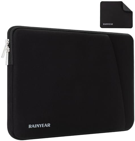RAINYEAR Protective Laptop Sleeve Case for 16 inch MacBook Pro M4/M3/M2/M1 Pro/Max A3403 A3186 A2991 A2780 A2485, 16 Lenovo ThinkBook/IdeaPad Asus HP Dell Chromebook, Black
