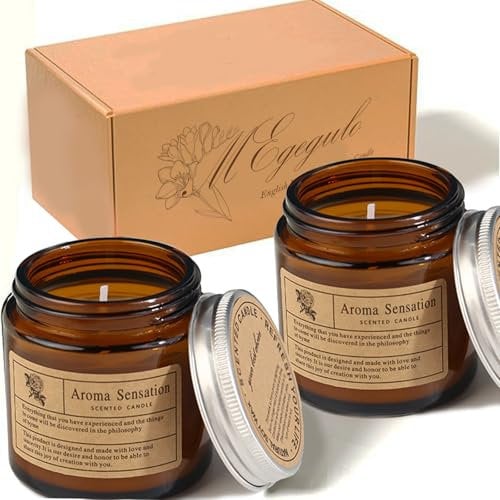 MEgegulo Sleep Aromatherapy Candle, with The Scent of English pear and Freesia.Natural Soy Wax.Available for Both Men and Women (2 Pack(More Discount))
