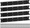 4 Pezzi Staffe Angolari a Forma di L, 275 × 27 × 27 mm Nero Staffe per Mensole in Acciaio Inossidabile, 90 Gradi Staffe a L Mensole con Viti, Staffa Angolare per Scaffali, Mobili, Armadietti (4)
