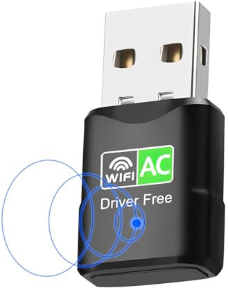 USB WiFi Dongle, AC600 802.11AC Dual Band 5GHz 2.4GHz Wireless USB WiFi Adapter Extended Range High Gain for PC Desktop Laptop, Support Windows 11/10/8/7/XP/Vista, Mac Os X 10.9-10.15