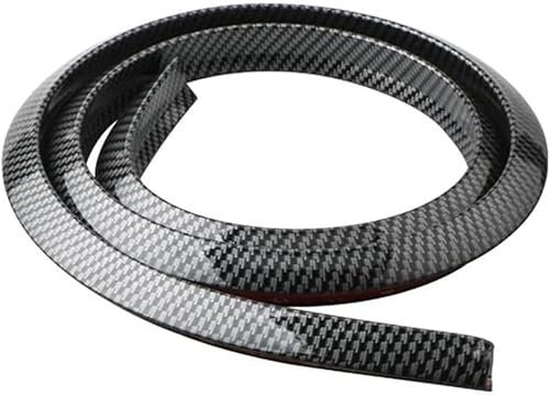 yahabb 1,5m Auto-Kotflügel für Skoda Fabia 2014-2024, Kotflügelverbreiterungen Gummi Schutz Streifen Schutz Radlauf Anti Kollision,F-4Pcs Carbon Fiber Black