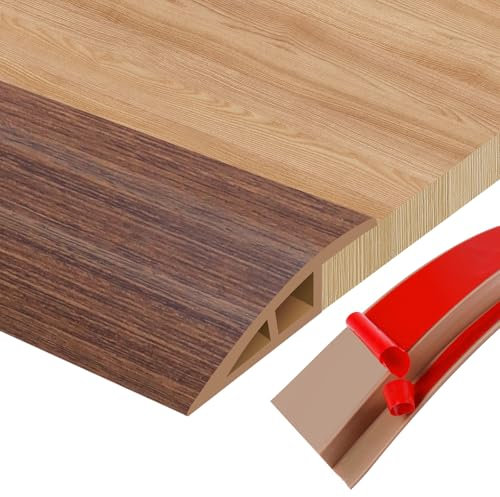 Perfil de Transición para Suelo, Tapajuntas Suelo Adhesivo in PVC Para Unir Juntas de Suelo y Umbrales de Alfombras Autoadhesivo