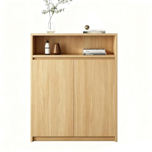 Heizkörperabdeckung mit 2 Türen, moderner Badezimmer-Unterschrank, Wohnzimmer-Heizkörper-Dekorschrank, Aufbewahrungsschrank(Wood,60x30x100cm/24x12x39)