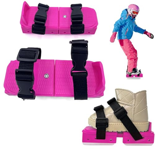 Gleitschuhe,Schlittschuh-Hilfsschuhe,Verstellbare Schlittschuhe,Schlittschuhe Größenverstellbar,Gleitschuhe mit Riemenbefestigung,Zubehör für Eislauf,für Outdoor Aktivitäten Wie Ski und Hockey