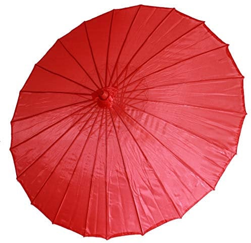 AAF Nommel ® Deko- Sonnenschirm aus Holz in rot, einfarbig transparent, 101