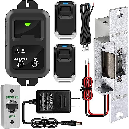 UHPPOTE Control de Acceso a la Puerta con Receptor Inalámbrico de Bloqueo Eléctrica & Kit de Remoto