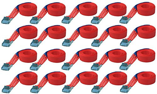 20x 6m Befestigungsriemen Spanngurte Zurrgurt Schnellspanner Schnellverschluss Gurt Bindegurt mit Klemmschloss 25mm Breit 20er set