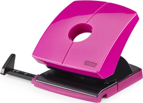 Novus B 230 Color ID Locher (30 Blatt, Anschlagschiene mit Formatvorgaben, Metall / Kunststoff) rosa